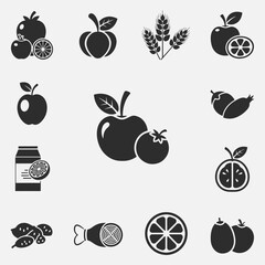 A set of Healthy food and nutrition vector icons