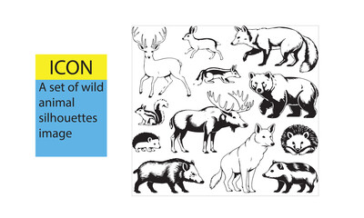 A set of wild animal icon