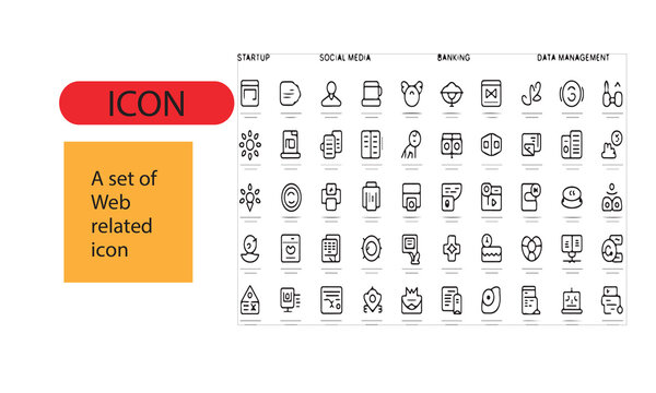 A set of web related icon