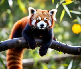 Fototapeta premium red panda in tree