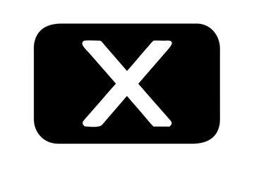 Obraz premium Yes and no, a red cross symbol on a web button for a negative choice