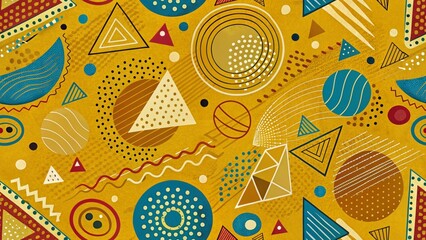 Colorful abstract background with different geometric patterns