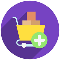 Add to Cart rounded flat color, mini illustration icon. use for modern concept, print, UI, UX kit, web and app development. Vector related to commerce, retail, marketing and shopping.