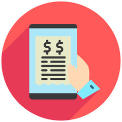 Bill Payment rounded flat color, mini illustration icon. use for modern concept, print, UI, UX kit, web and app development. Vector related to commerce, retail, marketing and shopping.