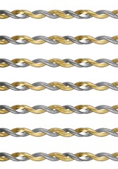 Fototapeta premium Abstract golden and silver twisted wire strands for decorative design elements