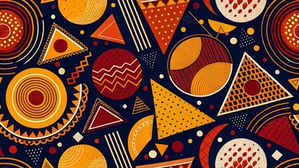 Colorful abstract background with different geometric patterns