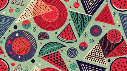 Colorful abstract background with different geometric patterns