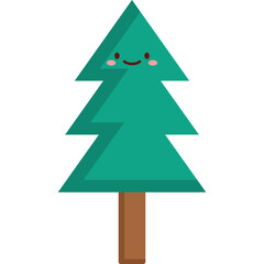 Flat Vector Evergreen Pine Design