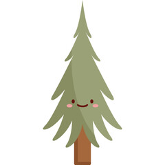Flat Vector Evergreen Pine Design