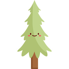Flat Vector Evergreen Pine Design