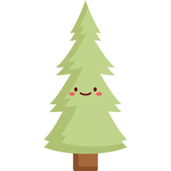 Flat Vector Evergreen Pine Design