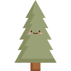 Flat Vector Evergreen Pine Design