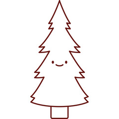 Fototapeta premium Flat Vector Evergreen Pine Design