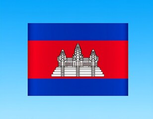 Cambodian flag, vibrant colors, horizontal stripes, national symbol