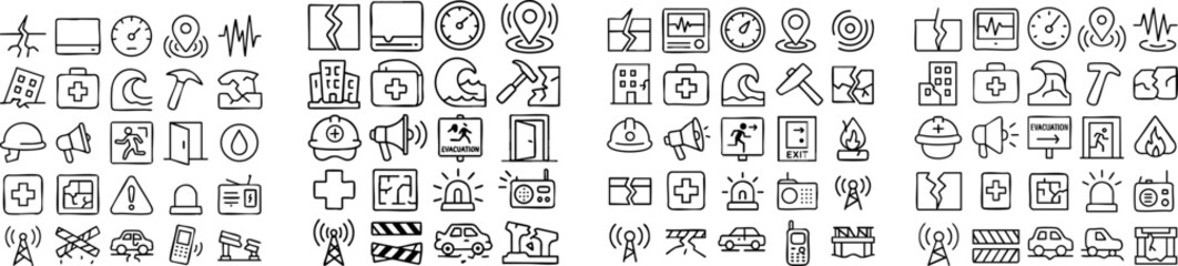 Earthquake and Disaster Icon Set 1.