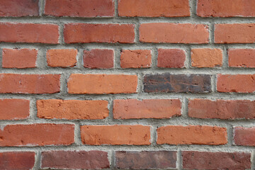 Old red and brown brick wall background. Construction industry and renovation for outdoor wall. Abstract and outdor wall background.	