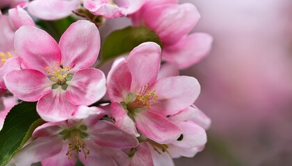 Fototapeta premium pink apple blossoms close up