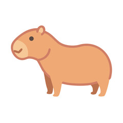 Cute Cartoon Capybara Illustration on Black Background - South American Rodent