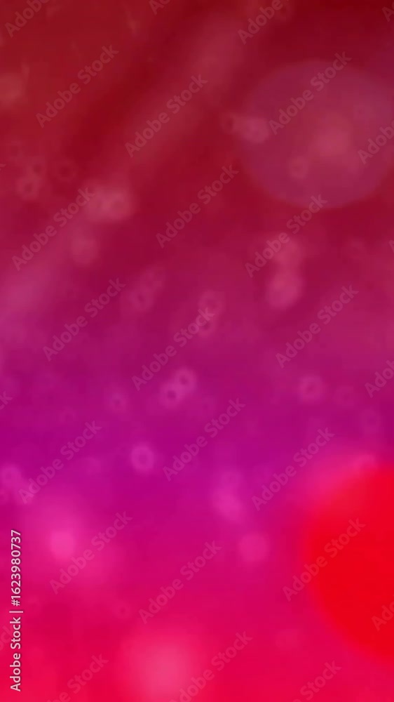 Sticker animation of light spots and shapes on red background