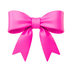 Vibrant pink satin bow on a black background