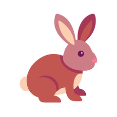 Cute Cartoon Rabbit Vector Illustration on Black Background
