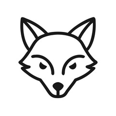 Minimalist Fox Head Logo, Vector Illustration in Black and Gray on Black Background