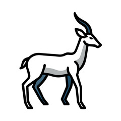 Fototapeta premium Abstract Gazelle Silhouette on Black Background, Wildlife Art, Modern Design