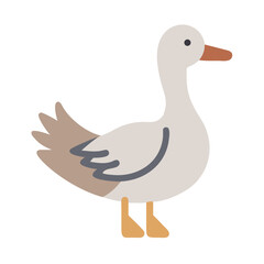 Cartoon Goose Illustration with Neutral Colors on Black Background