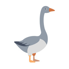 Stylized Goose Illustration on Black Background: Vector Graphic for Animal Lovers