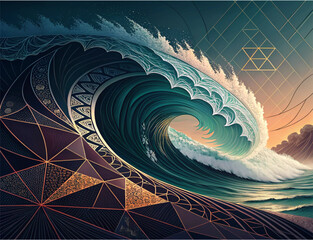 Futuristic 3D Render of Gradient Abstract Forms

