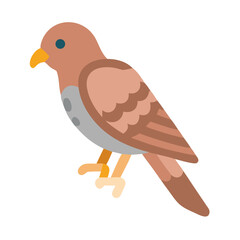 Elegant Mourning Dove Vector Illustration on Black Background for Designs