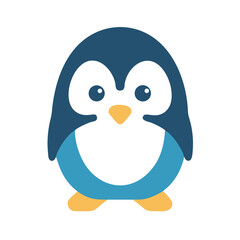 Cute Cartoon Penguin Illustration with Black Background for Children's Designs