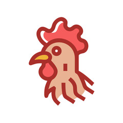 Modern Rooster Vector Icon: Farm, Agriculture, Symbol, Logo, Design