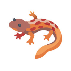 Vector Spotted Newt Illustration on Black Background for Education and Design Projects