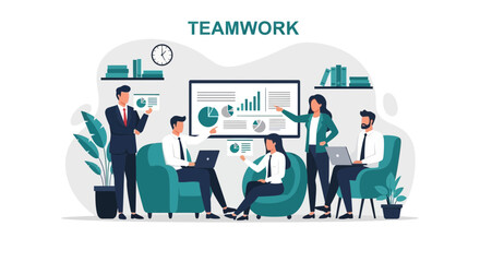 Collaborative Strategy Meeting Of Business Team In A Comfortable Office