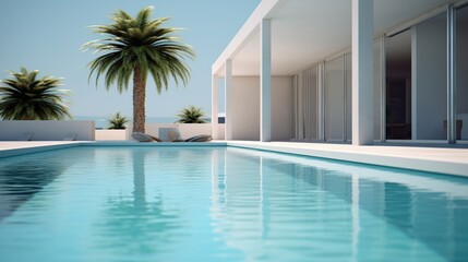 Fototapeta premium luxury swimming pool in the villa area