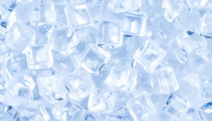 Obraz premium Close-up of many ice cubes