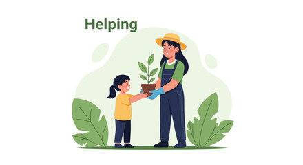 Generational Bonding Through Gardening Mother And Daughter Cultivating Plants