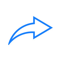 Illustration of a blue share icon with a transparent background