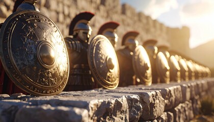 Bronze shields of ancient soldiers