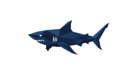 Geometric Blue Shark Design for Aquatic Lovers and Ocean Enthusiasts	