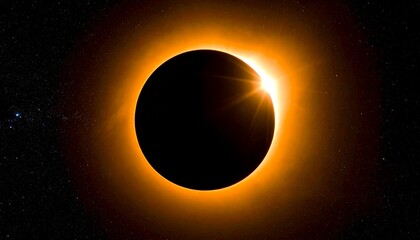 Total solar eclipse reveals the sun's corona against a starry cosmic background