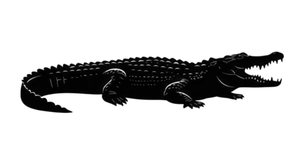 Abstract Crocodile Silhouette with Starry Pattern and Subtle Green Glow