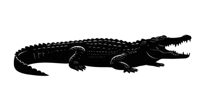 Abstract Crocodile Silhouette with Starry Pattern and Subtle Green Glow
