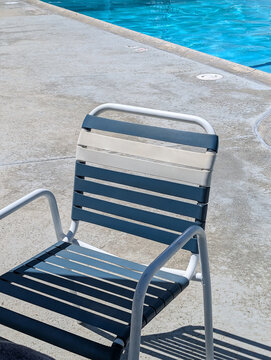 Summer pool chair in the sun