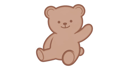 Obraz premium Adorable Brown Teddy Bear Waving Hello with a Friendly Smile and Cute Button Eyes