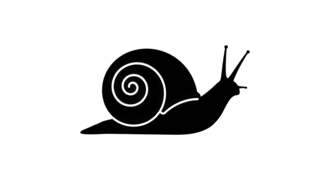 A small snail is slowly crawling along the ground