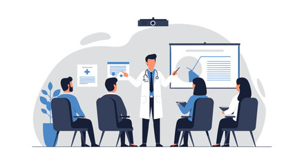 Fototapeta premium Medical Presentation And Training By Doctor For Group Of Healthcare Professionals