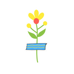flowers with sticky tape