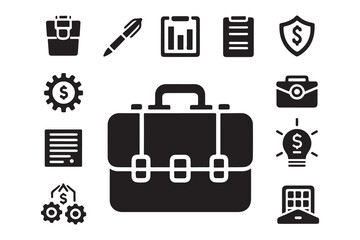 Briefcase Line Icon - Pixel Perfect - Editable Stroke - Business, Work Vector Icon
